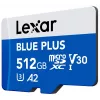 Cartão de memória MicroSDXC Lexar BLUE PLUS 512 GB, UHS‑I, leitura 170 MB/s, U3/V30