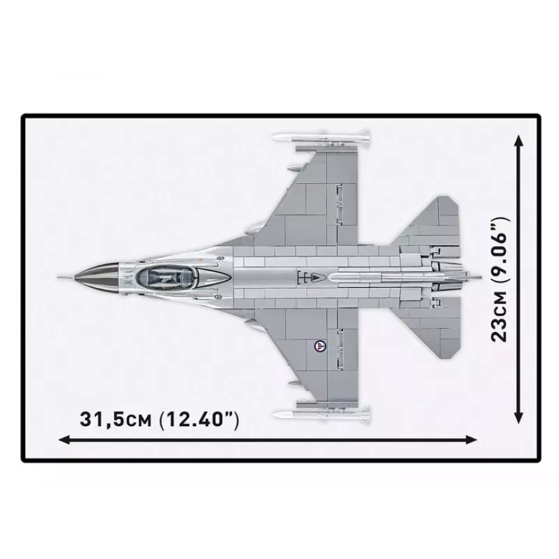 Conjunto de construção Cobi F-16AM Fighting Falcon, 495 peças, modelo à escala