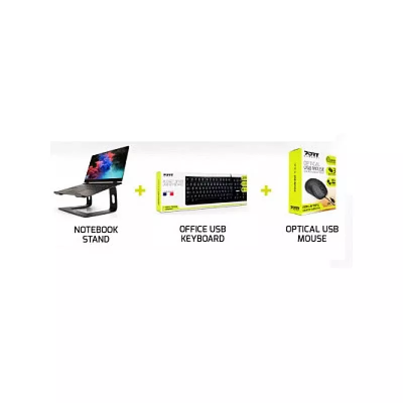Conjunto de teclado e rato Port Designs 501896 — Com fios USB, cabo 1,5 m, escritório, preto