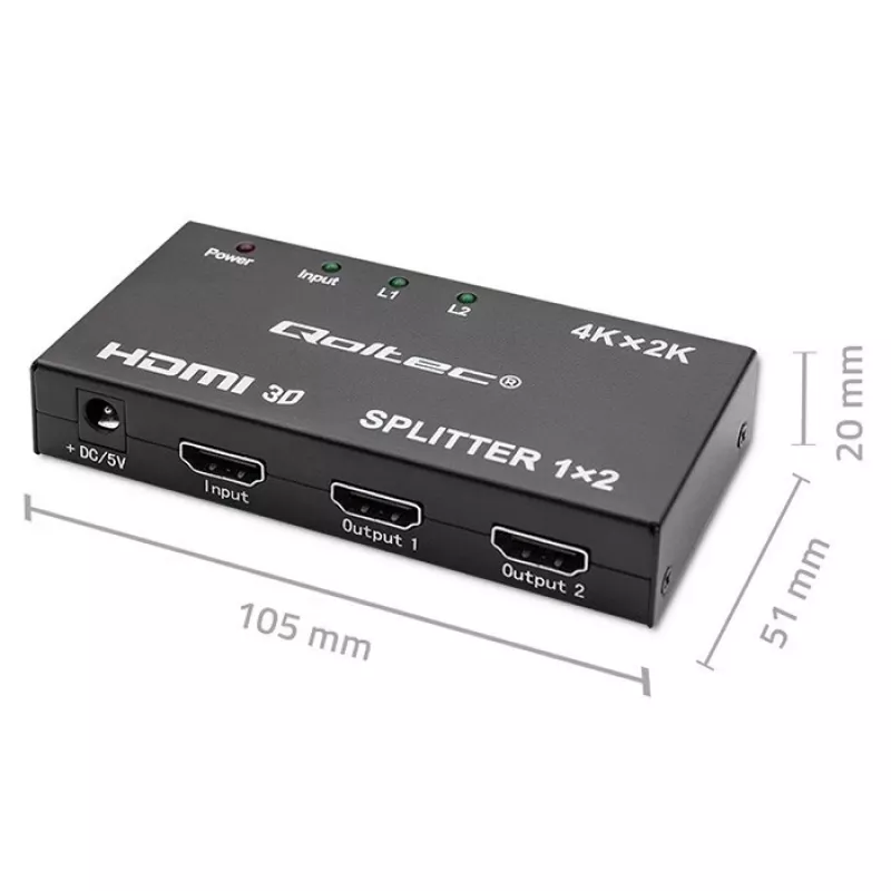 Splitter HDMI ativo 2 x HDMI 4Kx2K, 3,4 Gbit/s