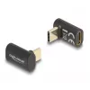 Adaptador DeLOCK USB 40 Gbps USB Type-C PD 3.0 100 W macho para fêmea curvado 8K 60 Hz