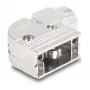 Caixa D-Sub DELOCK 9 pinos angular 90° com alívio de tração, plástico prateado, 33×47×16 mm