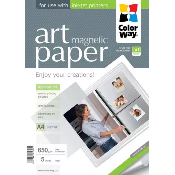 ART | branco | 650 g/m² | A4 | A4 | Papel fotográfico magnético mate