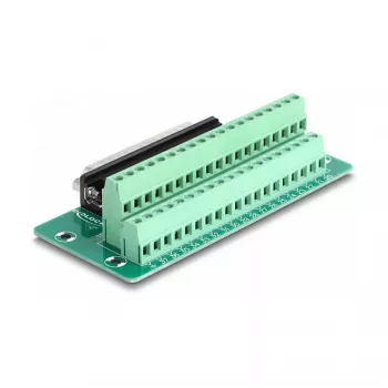 DeLOCK D-Sub 37 pinos conector macho para régua de terminais para calha DIN 51 mm 30 mm 116 mm