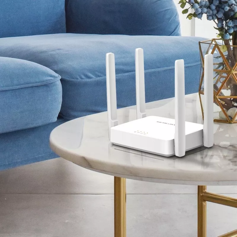Router de secretária MERCUSYS AC10 Dualband 2,4/5 GHz Wi‑Fi 5, 4 antenas externas, 1x Fast Ethernet (WAN/LAN)