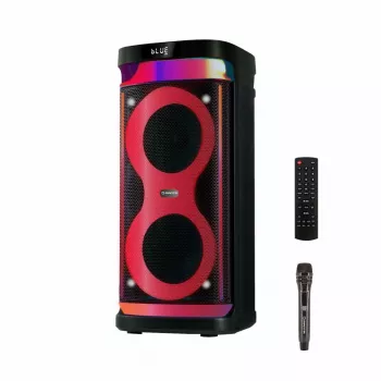 Altifalante portátil MANTA SPK0601B100, 100 W, Bluetooth, karaoke, microfone sem fios, bateria, equalizador, iluminação disco