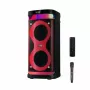 Altifalante portátil MANTA SPK0601B100, 100 W, Bluetooth, karaoke, microfone sem fios, bateria, equalizador, iluminação disco