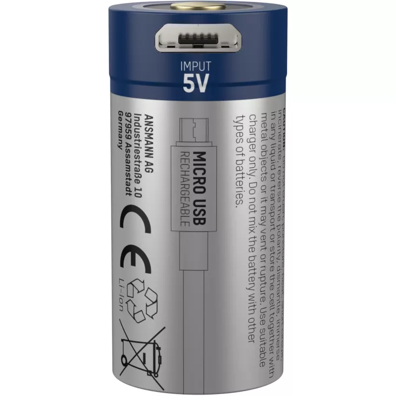 Bateria Ansmann 16340 Li-Ion 850 mAh 3,6 V entrada Micro-USB 1300-0015