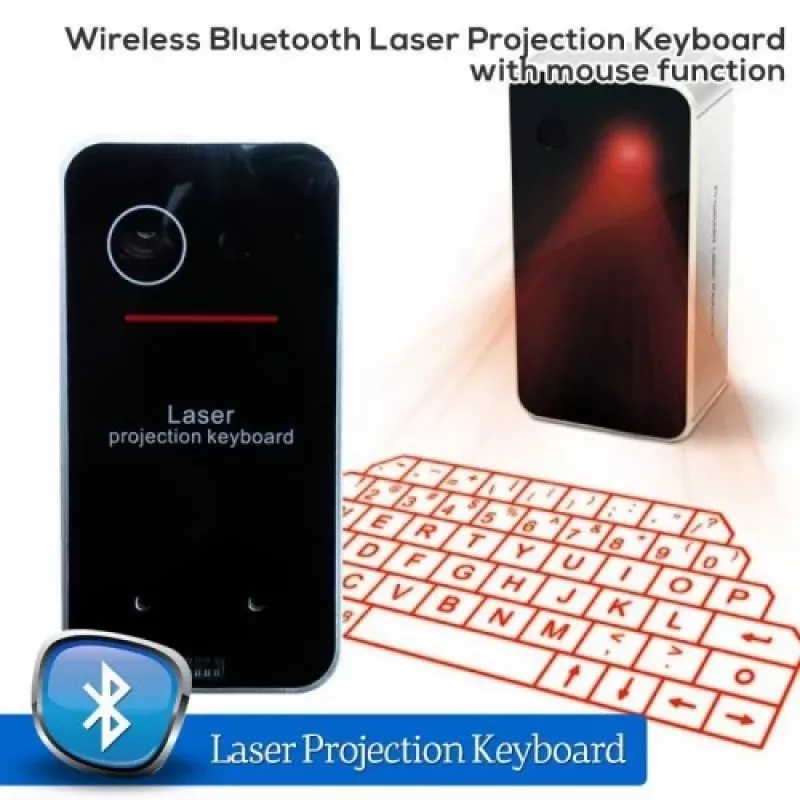 Teclado de projeção laser Doy modelo teclado virtual Bluetooth compacto portátil