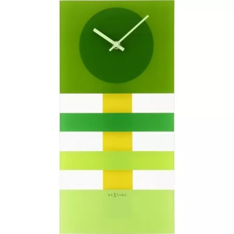 NeXtime Relógio de parede 2855gn Bold Stripes, 19 x 38 cm, parede, verde