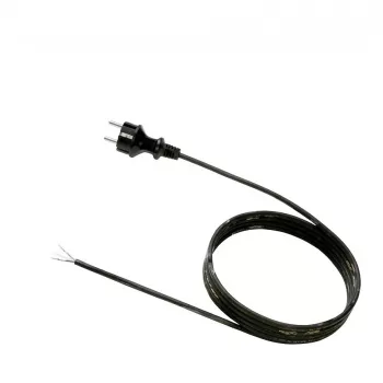 Bachmann - cabo de alimentação - tipo F (macho) para sem ficha - AC 250 V - 5,0 m - moldado - preto (322.176)