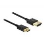 DeLOCK schlank Premium - Cabo de vídeo/áudio/rede - HDMI - 36 AWG - HDMI, 19 pinos (M) - para - Mini-HDMI, 19 pinos (M) - 2,0 m - Isolamento triplo - preto (84778)