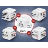 Adaptador de viagem universal GEMBIRD TPA-INT-01-W — entrada 100–250 V, ficha Type-G, dimensões compactas 84×56×85 mm