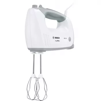 Batedeira manual Bosch MFQ36400 — 450 W, 5 velocidades, turbo, cabo de 1,3 m, cinzento/branco