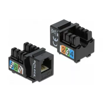 Módulo Keystone DeLOCK 86468 plano preto RJ-12