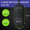 Carregador rápido Qoltec para trotinete elétrica / e-bike XIAOMI 36V | 42V | 2A | 8,0*8,0mm+pino | à prova de água + cabo de alimentação
