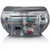Rádio portátil com leitor de CD Lenco SCD-24TR — FM, saída de 4W, LCD, antena telescópica, alimentação por rede/pilhas, 6 pilhas C