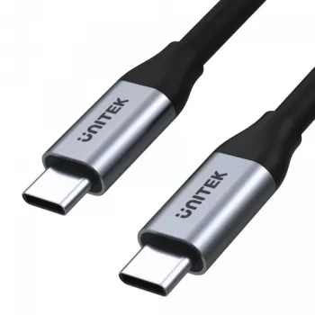 Cabo de dados e carregamento USB-C para USB-C Unitek C14082ABK 1 m, USB 3.2 Gen 2 (10 Gbit/s), 100 W PD, preto