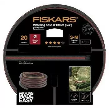 Mangueira de jardim Fiskars Q4 3/4 polegadas 20 m, durável 19 mm de diâmetro interior