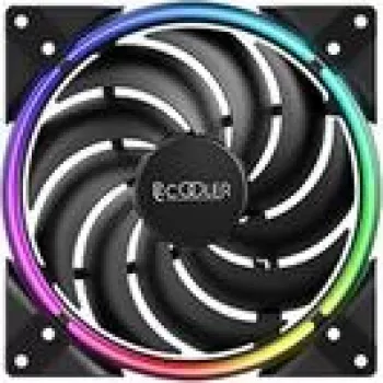 Ventoinha para caixa PCCOOLER 140mm CORONA-MAX-FRGB, 1000–2000 rpm, iluminação ARGB
