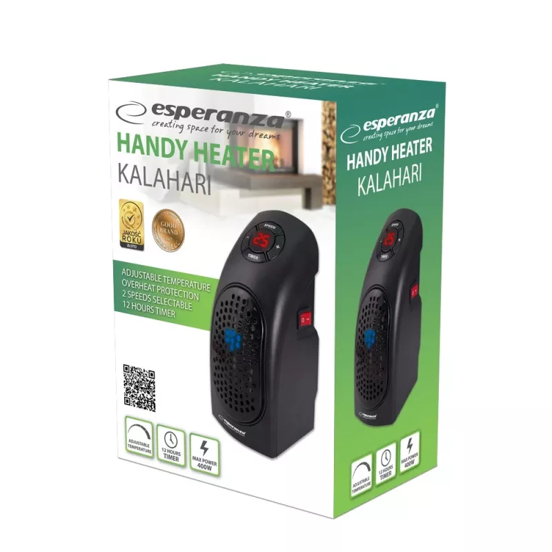 Aquecedor de ar portátil 400W Kalahari