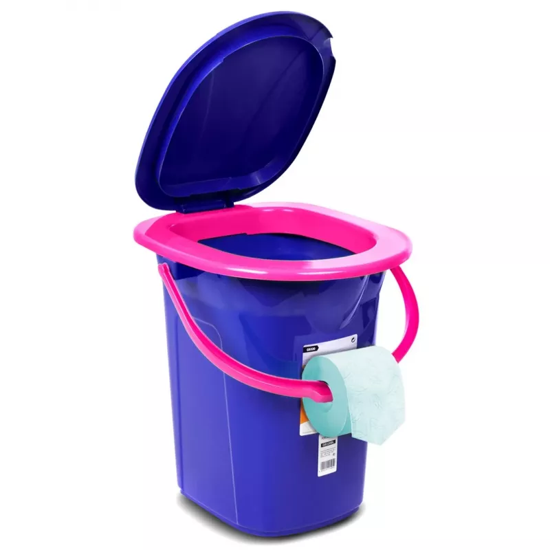 GreenBlue GB320BR balde sanitário portátil para campismo, azul-marinho e rosa