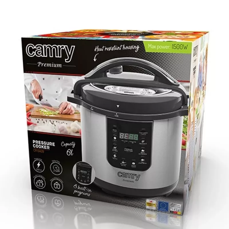 Panela elétrica multifunções Camry CR 6409 6 L 1000 W preto, aço inoxidável