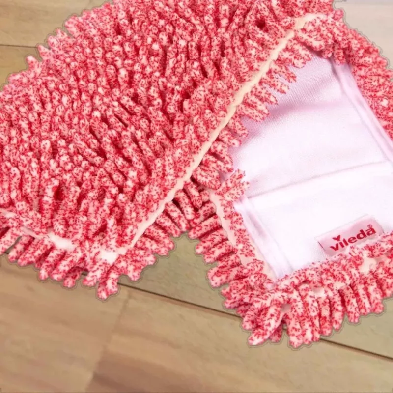 Mopa plana VILEDA 140992 — cabeça de microfibra húmida/seca para pavimentos duros, lavável até 60 °C, vermelho/branco, 1 unid.