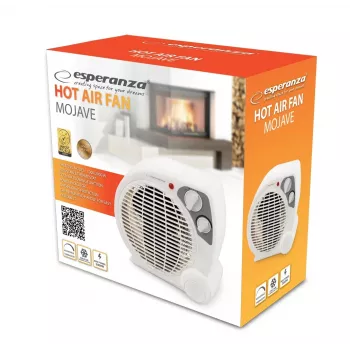 Aquecedor elétrico ESPERANZA EHH002, elétrico, 2000 W máx., termostato ajustável, cinzento/branco