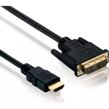 helos BASIC Cabo adaptador de DVI-D (18+1) para HDMI, Single Link, Full HD, 1,5 m, blindado, preto