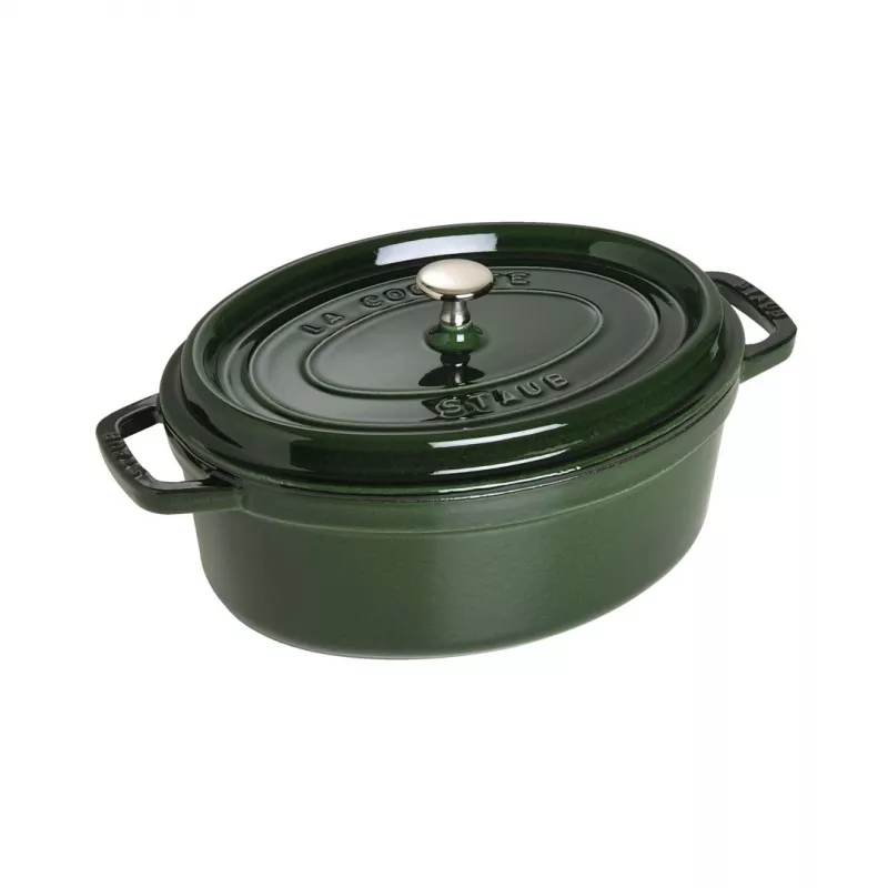 Staub La Cocotte 33 cm assadeira oval de ferro fundido, verde manjericão