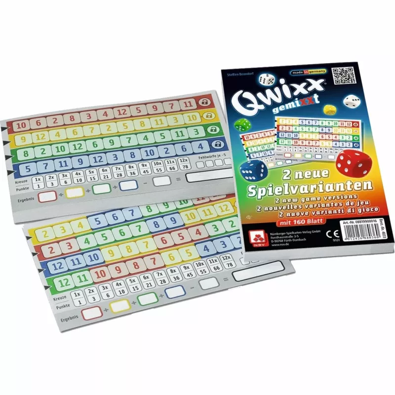 Qwixx Gemischte Zusatzpunkteblöcke Jogo de dados