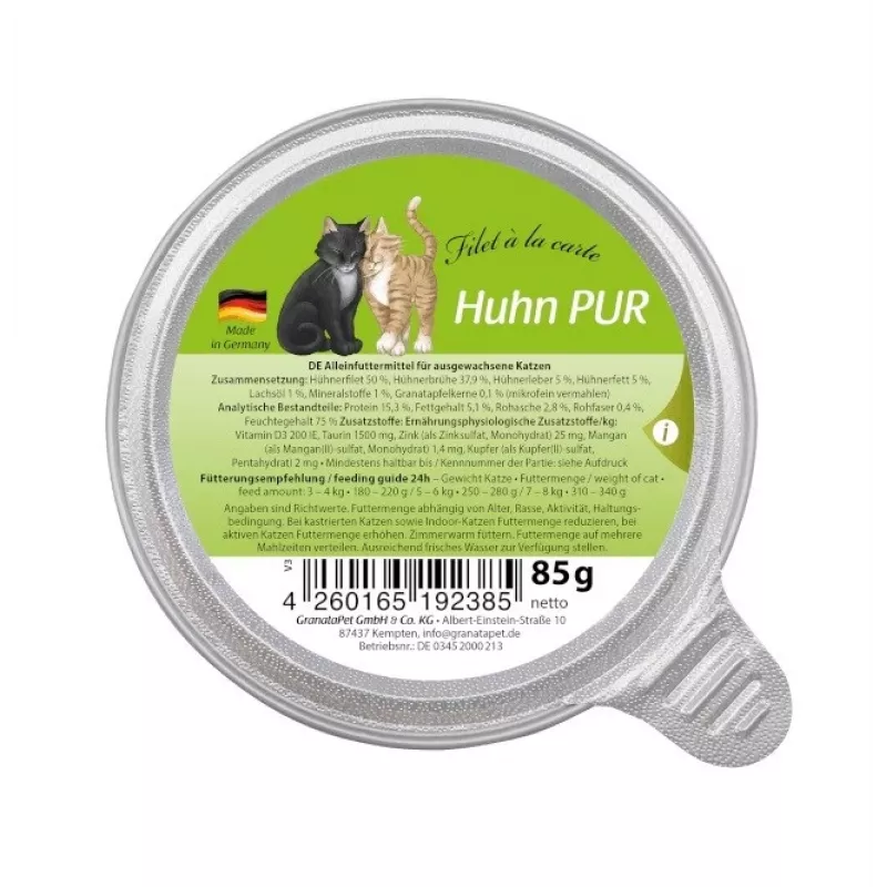 GRANATAPET Filet á la carte Frango - comida húmida para gatos - 85 g