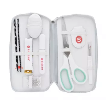 Conjunto de costura doméstico portátil SINGER Premium Mint 250061503 com agulhas, linha e acessórios básicos