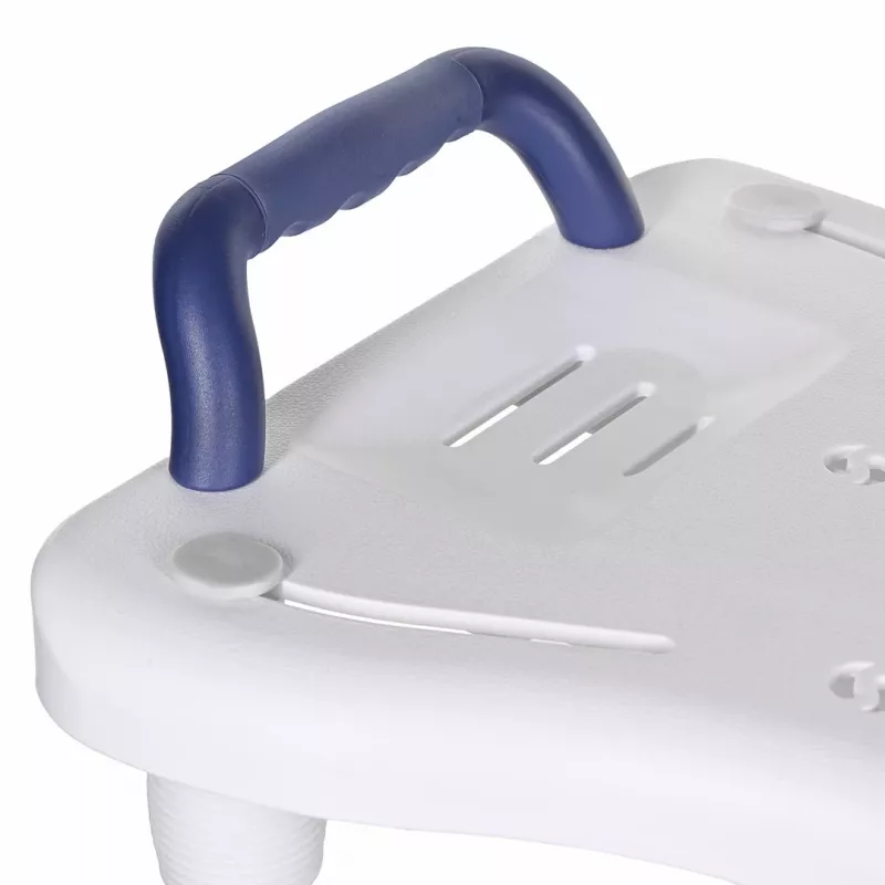 Assento de banheira ActionMed LW300AM com pega de apoio – ajuda de banho branca para a banheira, resistente à humidade, argola de suspensão
