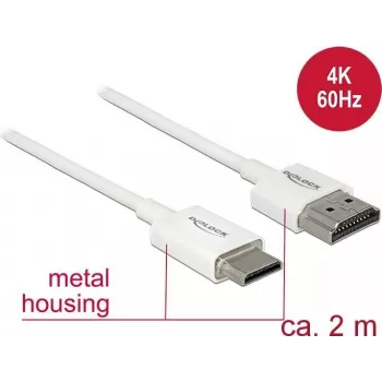 Cabo HDMI DeLOCK 85144 2 m HDMI Type-A para Type-C branco