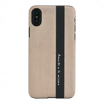Capa para smartphone man and wood para iPhone X/XS – preto em pele