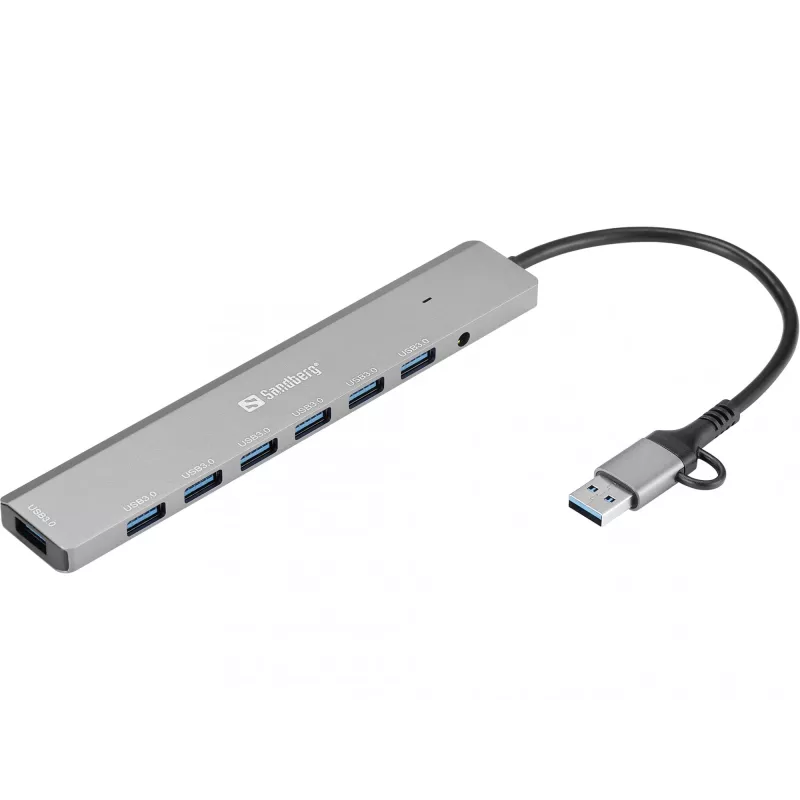 Hub USB SANDBERG 136-66 — 7 portas USB 3.0, externo com alimentação