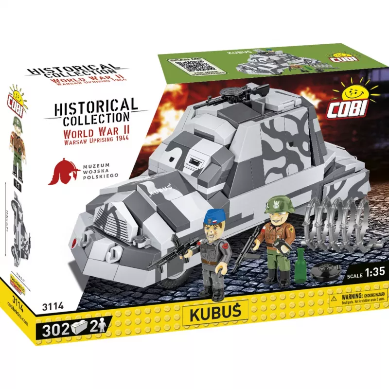 COBI 3114 Historical Collection conjunto de construção, carro blindado improvisado Kubus, Revolta de Varsóvia, 302 peças