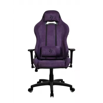 Cadeira gaming Arozzi Torretta SoftFabric roxa – design ergonómico, braços ajustáveis, encosto reclinável