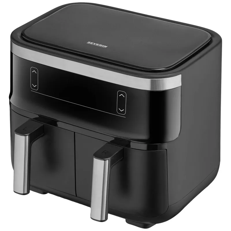 Fritadeira de ar quente Severin FR 2453 Double 3,25 L 2850 W preto prateado