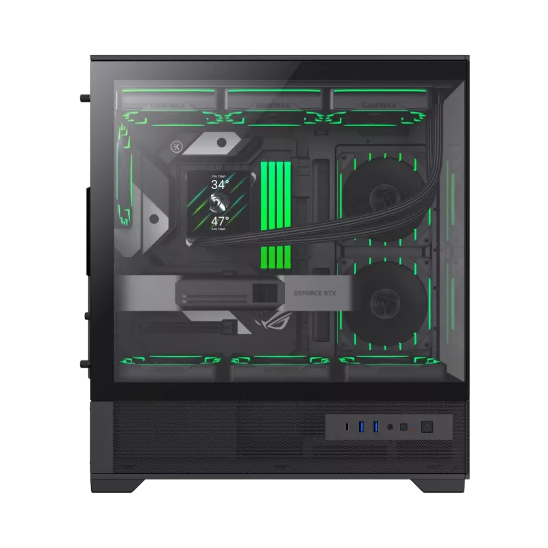 Caixa Gamemax | VISTA 2 AB | preto | Midi-Tower | fonte de alimentação não incluída