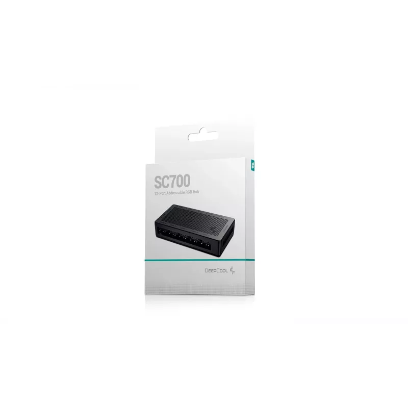 Hub RGB DeepCool SC700 12 portas Addressable RGB, 12 ARGB de 3 pinos, suporte magnético, preto, 45×84×15 mm