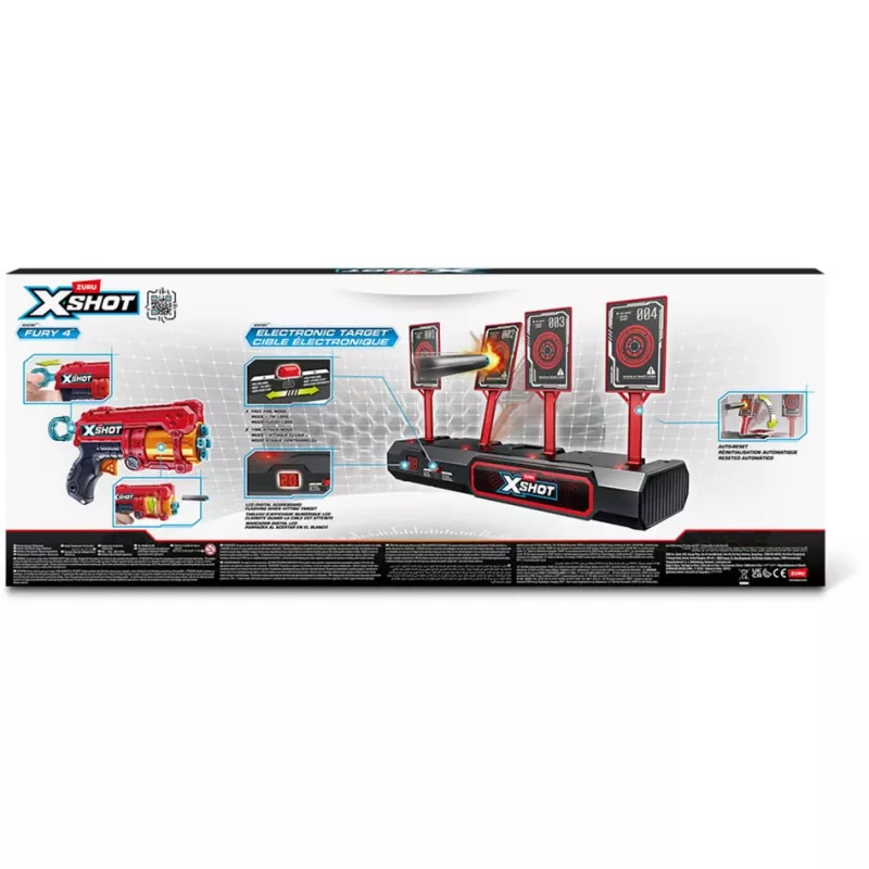 Alvo interativo XSHOT & Fury 4 pack de 2, pistola de dardos