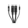 Cabo combo KVM seguro Belkin - cabo de teclado / vídeo / rato / áudio - USB, ficha mini, DisplayPort (macho) para ficha jack estéreo mini, USB Type