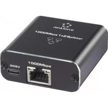 Renkforce RF-GES-200 comutador de rede RJ45 2 portas alimentação USB (RF-6739678)