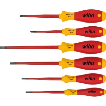 Conjunto de chaves de fendas Wiha SoftFinish electric schlankFix, 6 peças