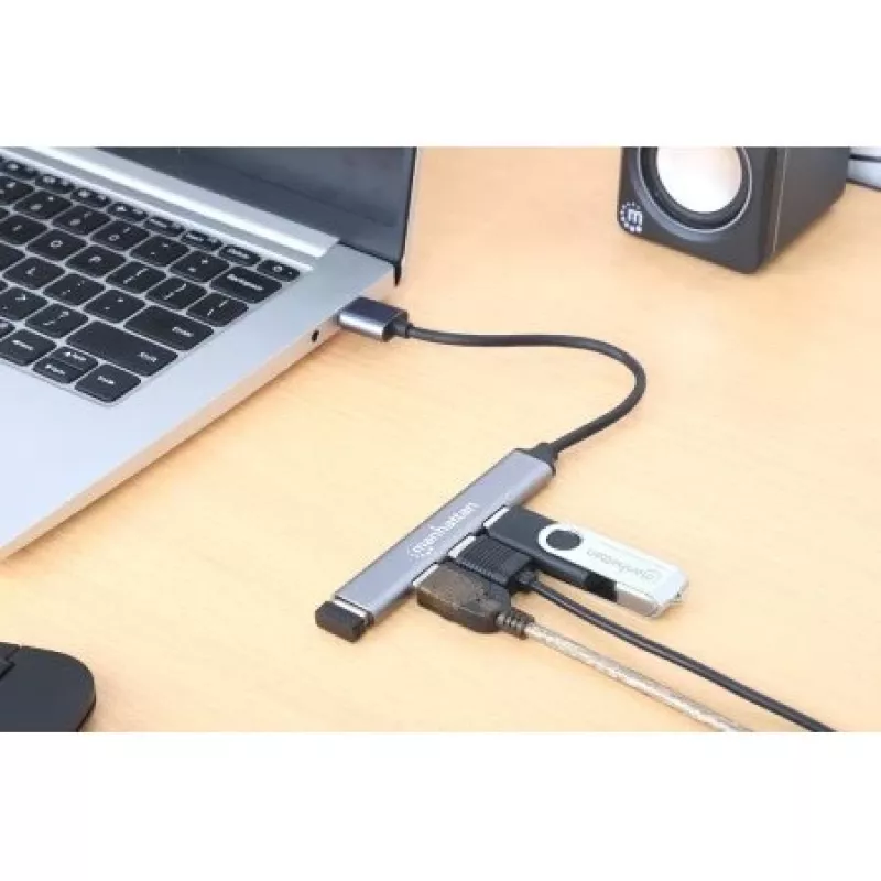 Hub Manhattan USB-A 4 portas, 4x portas USB-A (1x 5 Gbps USB 3.2 Gen1…