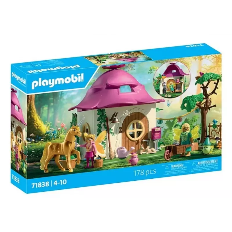 Conjunto de figuras Princess Magic 71838 Casa de fadas acolhedora e unicórnio dourado