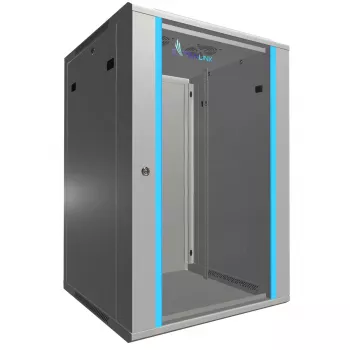 Armário de parede Extralink caixa rack 18U 600x600 cinzento fechadura com chave